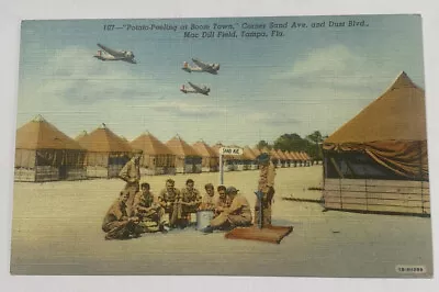 Vintage WWII Postcard ~Potato-Peeling @ Boom Town ~ Mac Dill Field Tampa Florida • $10.95