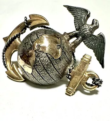 M1912 USMC EGA BBB Dress Cover Emblem Gold Silver Marine Corps  • $1800