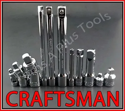 CRAFTSMAN HAND TOOLS 11pc Ratchet Wrench Socket Extension Universal Adapter Set • $35.35
