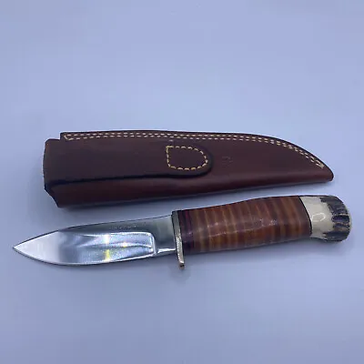 Vintage MORSETH 7” Hunting Knife Nesmuk Leather W/ Stag Butt MINTY 1992 • $765