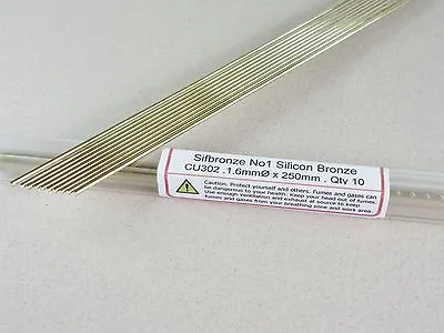 £4 • Buy Sifbronze Brazing Rods X10 General Purpose - Joins Copper Steel Stainless Brass