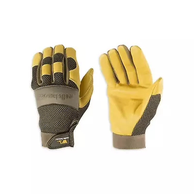 Wells Lamont R3206 Men's Cowhide Hybrid Leather Work Glove Wet Cement S • $8