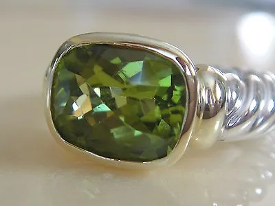 $1250 David Yurman 14/k Ss Peridot Small Noblesse Cable Ring • $649.99