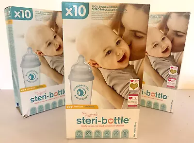 10x The Original Steri-Bottle Biodegradable Anti-Colic Baby Bottles 3 Months + • £13.95