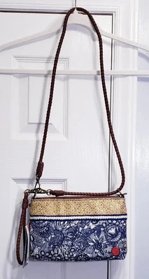 Sakroots Small Artist Circle Crossbody Shoulder Wristlet Handbag Navy Gold - NWT • $71.14