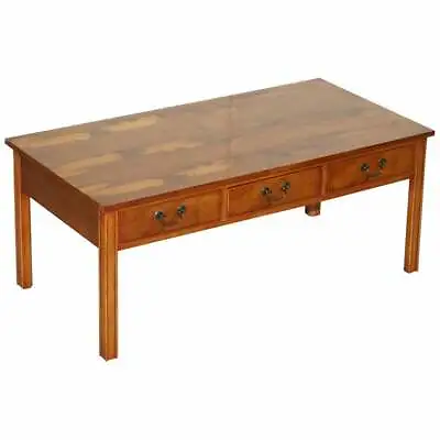 Lovely Harrods London Burr Yew Wood Coffee Table Lovely Vintage Detailing • £1350