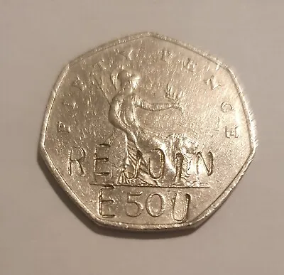 Unique 50p Coin Engraved  RE-JOIN EU  • £1.20