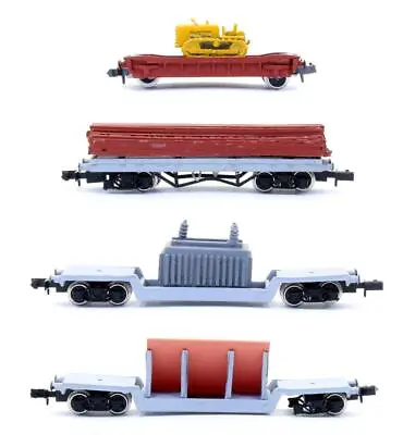 Unknown Brand 'n' Gauge Rake Of 4 Assorted Wagons • £99.50