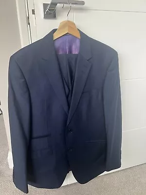 Men’s M&S Tailored Suit - 38 Regular - 3 Piece - Navy • £6.99