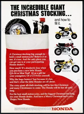 1973 Honda Mini Trail Z 50 QA50 CT70 Minibike Photo Xmas Vintage Print Ad • $9.99