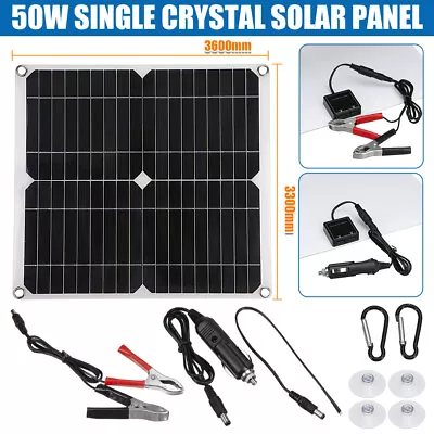 50W Solar Panel 12 Volt Trickle Battery Charger For Caravan Car Van Boat Kit • £27.99