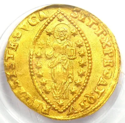 1684 Italy Venice Gold Zecchino Christ Coin - PCGS Uncirculated Detail (UNC MS) • $821.75