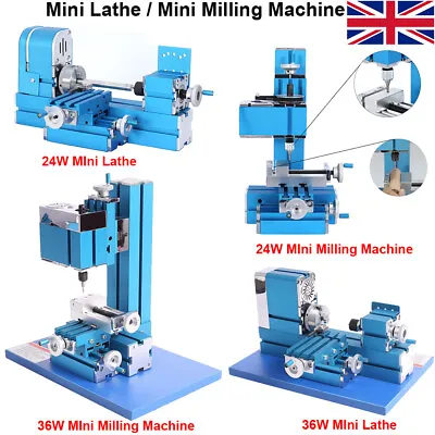 Mini Motorized Lathe Milling Machine Metalworking Tool Turning Lathe Woodworking • £155.99