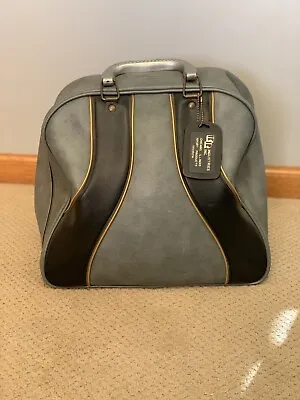 KR Industries Vintage Vinyl Bowling Ball Bag - Grey Black - Metal Ball Rack • $19.99