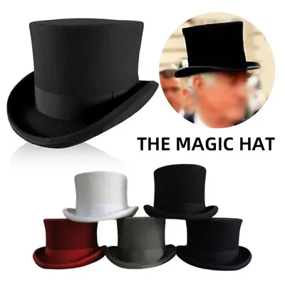 Vintage Victorian Wool Mad Hatter Top Magic Hat Gentlemen Performing Jazz Caps • $32.68