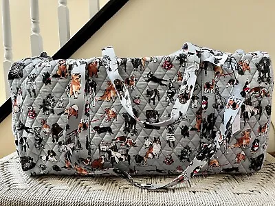 Vera Bradley Dog Show Dachshund Poodle Bulldog Large Travel Duffel Bag Tote NWT • $73.32