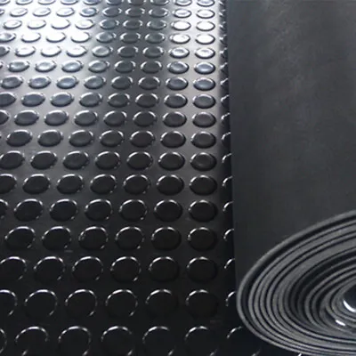 3MM Rubber Flooring Matting Heavy Duty Black Mat Anti Slip Garage COIN 1.2m Wide • £124.57