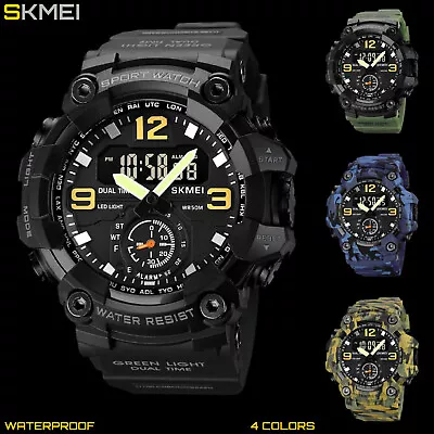 Men Large OVERSIZED Waterproof Digital Sports Military Tactical WRIST WATCH 54mm • $29.99