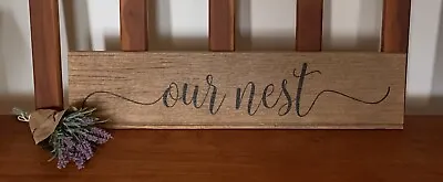 $18.99 • Buy OUR NEST ~Rustic Distressed FARMHOUSE Style Wood Sign, HOME DECOR, LOVE,HANDMADE