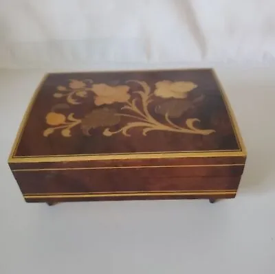 Vintage Sorento Italy Inlaid Exotic Wood Floral Jewelry Music Box.   Dr. Zhivago • $30
