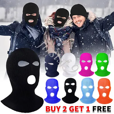 3 Hole Full Face Mask Ski Mask Winter Cap Balaclava Outdoor Beanie Tactical Hat • $4.89