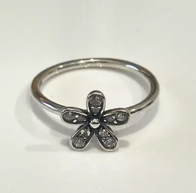 $36 • Buy Genuine PANDORA Dazzling Daisy Flower Ring Size 52 190932CZ  Brand New Retired