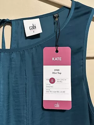 Cabi Top Style #3789 Teal Color NEW With TAGS Sleeveless Keyhole Back Small  • $19.99