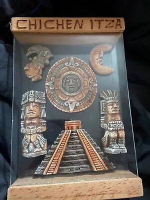 Mayan Carved Art Chichen Itza Mayan Art Pyramid Statues Calendar Pendant Display • $38