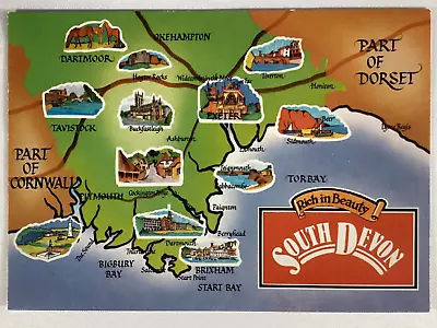 Map Postcard Of SOUTH DEVON - Unused VGC - J. Arthur Dixon (P21) • £1.75