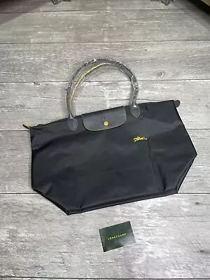 Longchamp Pliage Club Tote Bag Handbag Nylon Leather Gray/Yellow L1899619300 • $100