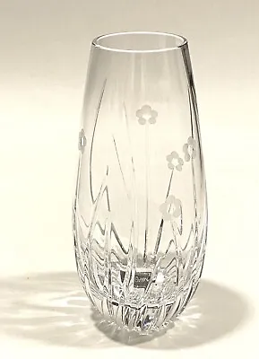 Mikasa Cut Crystal Glass 6  Flower Bud Vase Etched Daisy Meadow Floral Pattern • $45.95