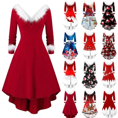 £15.49 • Buy Womens Mrs Santa Claus Christmas Swing Dress Xmas Party Fancy Costume Outfits