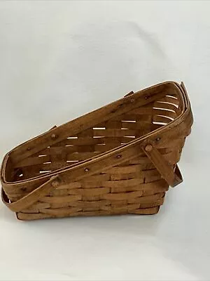 Vtg Signed 1986 Longaberger Cilantro Sleigh Vegetable Fruit Gathering Basket 13” • $17.99