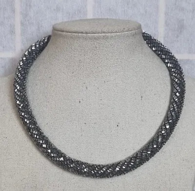 Accessorize Rope Necklace Silver Shimmery Twine Jewellery • £7