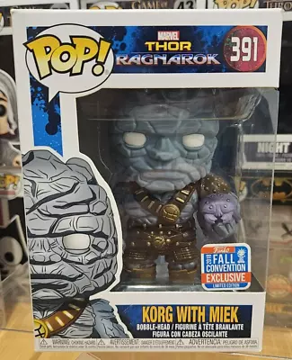 Funko Pop! Marvel Thor Ragnarok - Korg With Miek 2018 NYCC Excl. #391 +free Prot • $22