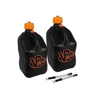 VP Fuel 2 Pack V-Twin Fuel Black Jug Motorcycle Orange Cap Race Gas & 2 Hoses • $73.99