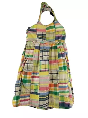 Crewcuts Madras Plaid Patchwork Halter Dress Girls XL Preppy Classic J Crew  • $19.99