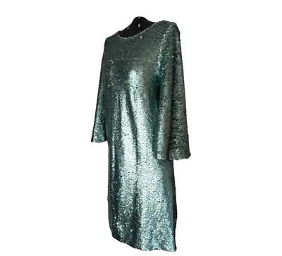 Boohoo Party Dress. Green Sequinned Backless Dress. Hand Washable 8 • $35