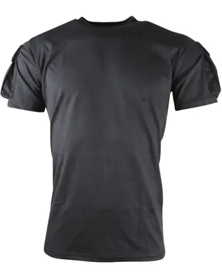 Tactical T-shirt Black Mens Combat Top Short Sleeve Army Military Size S - 3xl • £14.99