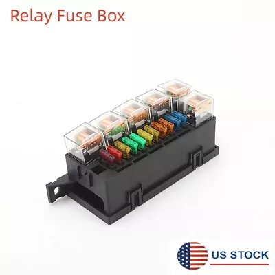 11 Way Relay Fuse Box With 5 Pin 12V 80A 6 Relays & 11 Fuses Universal USA Stock • $25.41