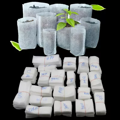 £12.34 • Buy 100/200 Biodegradable Non-woven Nursery Bags Plant Pot Home Garden Tool