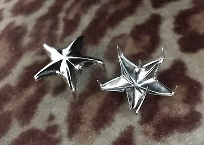$14 • Buy Motorcycle Jacket Silver Stars Studs Cafe Racer Rockers Schott Perfecto One Star