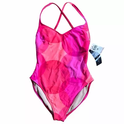 Womens Size 12 Vintage 90s La Blanca By Rod Beastie Hot Pink One Piece Swimsuit • $31.95