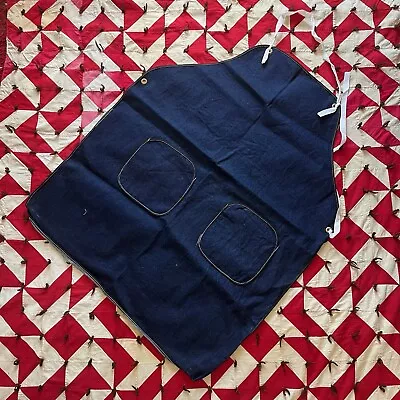 Vintage Denim Workwear Shop Apron Used Worn As Is Dark Blue  • $7