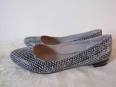 Women's M & S Footglove Snakeskin Print Dolly Shoes Flat Size UK 4.5 EU 37.5 VGC • £8.99