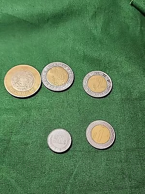 Mexico Foreign Currency Lot Coins Bimetallic Pesos 10 5  2  1 50 Centavo  • $8.60