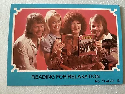 1976 SCANLENS ABBA TRADING CARD No.71 COLOUR BACK NEAR MINT • $7
