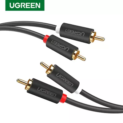 Ugreen RCA Audio Cable 2RCA Male To 2RCA Male Stereo Audio Twin Phono. 0.5m - 3m • £11.49