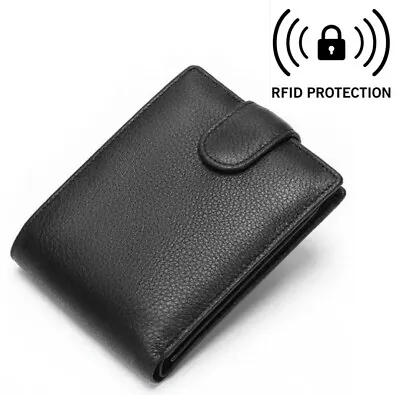 Men's Wallets RFID Blocking + 5 Credit Card & Coin Zip Pocket + 1 ID Window • £5.95