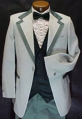 AFTER SIX VINTAGE 2 Tone GREEN TUXEDO JACKET Or 4pc RETRO MENS TUX WEDDINGS PROM • $84.95